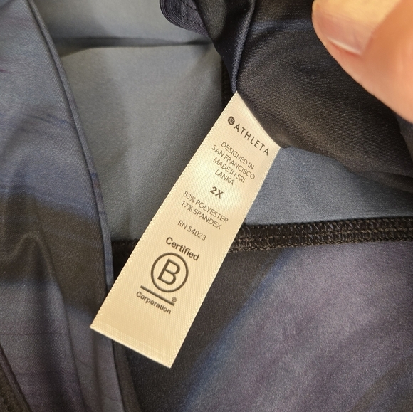 Athleta Accelerate Geode Crop Petal Pusher Leggings Size 2X Navy Black Purple - Picture 6 of 11